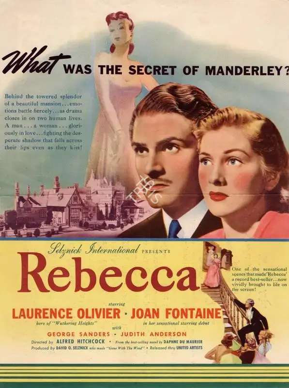 Alfred Hitchcock (Producer), Rebecca, 1940, Handbill
