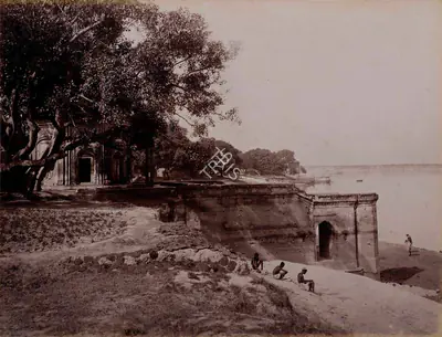 Samuel Bourne (Photographer), Suttee Chowra Ghat, Scene of the mutiny, Cawnpore, 1865, Antiquarian Photograph