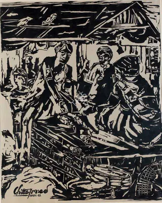 Chittaprosad (Artist), Untitled, 1942, Drawing