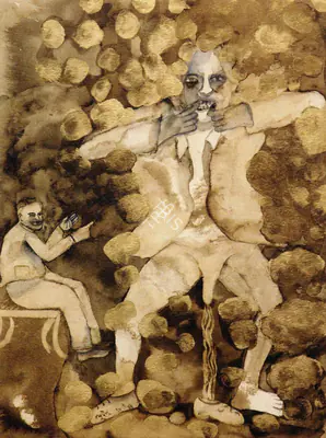 Khakhar, Bhupen P. (Artist). Idiot . Watercolour and 
metallic paint on paper, 2003 | Bhupen Khakhar, 2016 | Painting | FineArts | 00149703