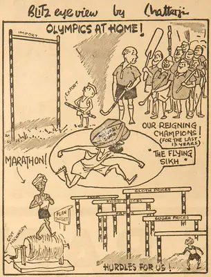 Basu Chatterjee (Cartoonist), Olympics at Home !, 1960, Cartoons