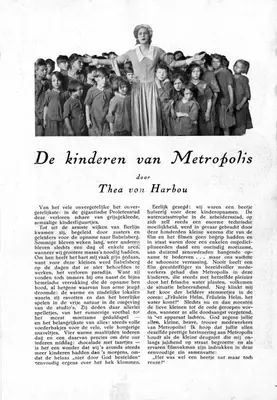 Erich Pommer (Producer), Metropolis, 1927, Film Programme