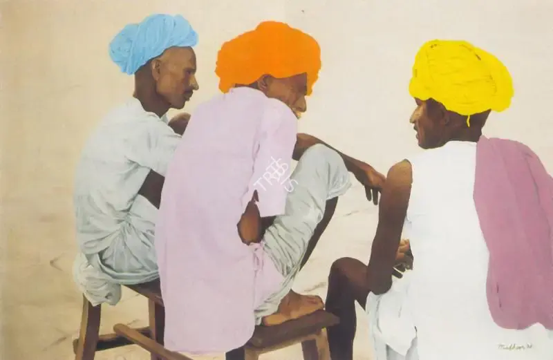 Madhoor Kapoor (Artist), Gossip, 1978, Painting