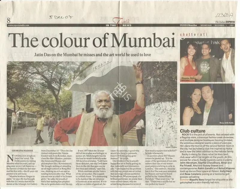 Georgina L. Maddox (Reporter), The Colour of Mumbai, 2007, Newspaper clipping