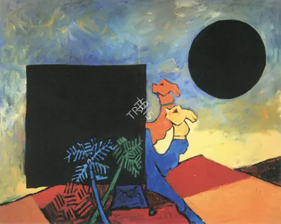 Husain, M. F. (Artist). Al Arabia 2. Acrylic on Canvas, 2007 | Maqbool Fida Husain, 2008 | Painting | FineArts | 00495220