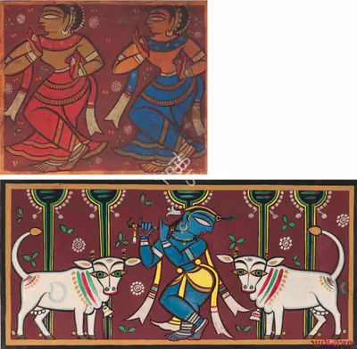 Jamini Roy (Artist), Untitled (Dancers), 1916, Painting