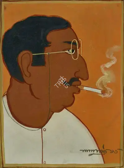 Lalu Prasad Shaw (Artist), Untitled (Babu), 1996, Painting