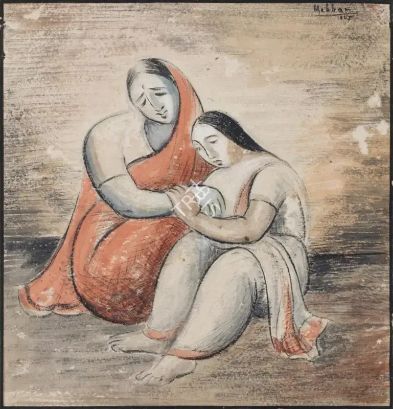 K.K. Hebbar (Artist), The Loss, 1945, Painting
