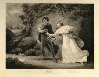 After J. Hoppner (Artist), Cymbeline, 1801, Aquatint