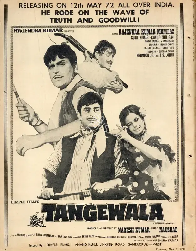 Naresh Kumar (Producer), Tangewala, 1972, Advertisement