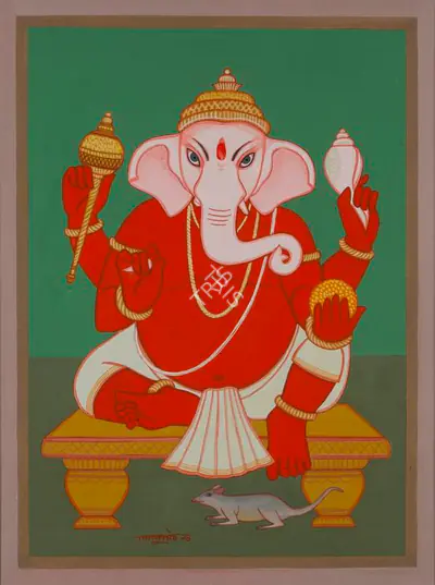 Lalu Prasad Shaw (Artist), Untitled (Ganesha), 2014, Painting