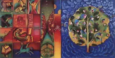 G.M. Sheikh (Artist), Between Memory and Music- from the Series of Passages, 1991, Painting