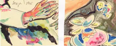 F.N. Souza (Artist), Untitled (Hand Study), 1945, Painting