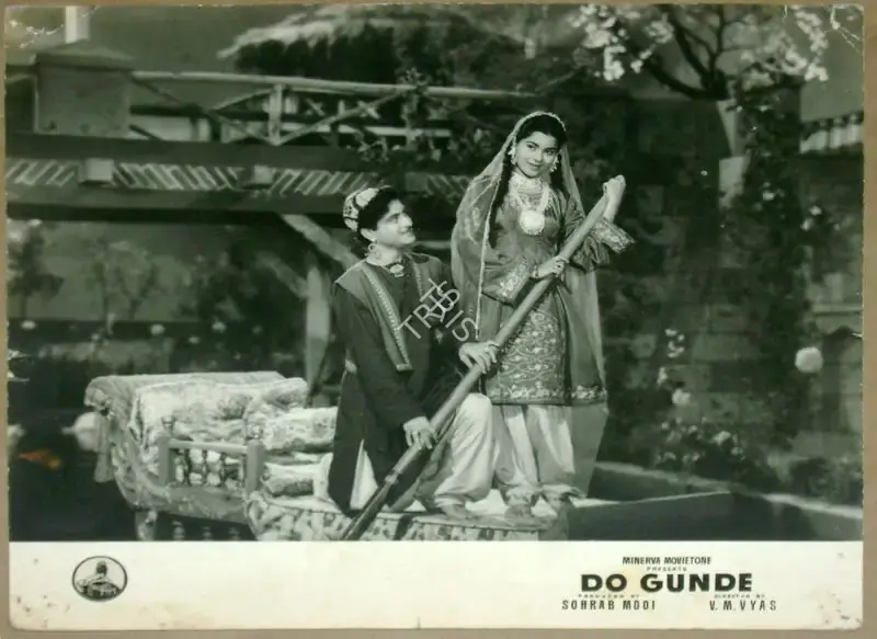 Sohrab Modi (Producer), Do Gunde, 1959, Lobby Card