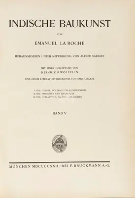 Emanuel La Roche (Author), Indische Baukunst, 1922, Authored Antiquarian Book
