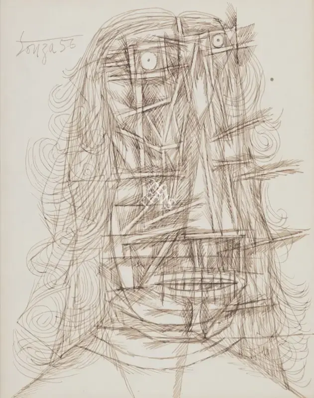 F.N. Souza (Artist), Untitled, 1956, Drawing