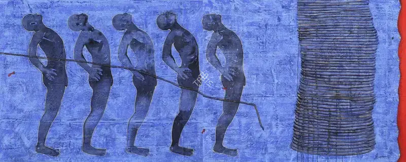 Iranna, G.R. (Artist). The Story of Five Gentlemen - II, 2006 | Painting, Sa.Onl/09.06.16, 2016 · Saffronart