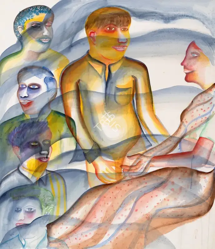 Khakhar, Bhupen (Artist). Untitled, 1997 | Painting, Pu.Onl/07.12.23, 2023 · Pundole