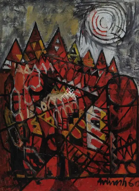 Avinash Chandra (Artist), Church on University Road, Belfast, 1960, Painting