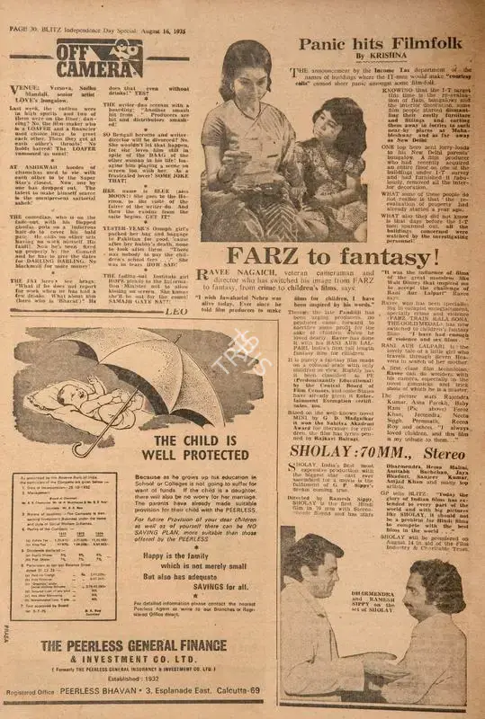 Krishna (Reviewer), Panic Hits Filmfolk, 1975, Film Review