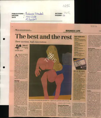 Kishore Singh (Reporter), The Best and the Rest, 2009, Newspaper Clipping