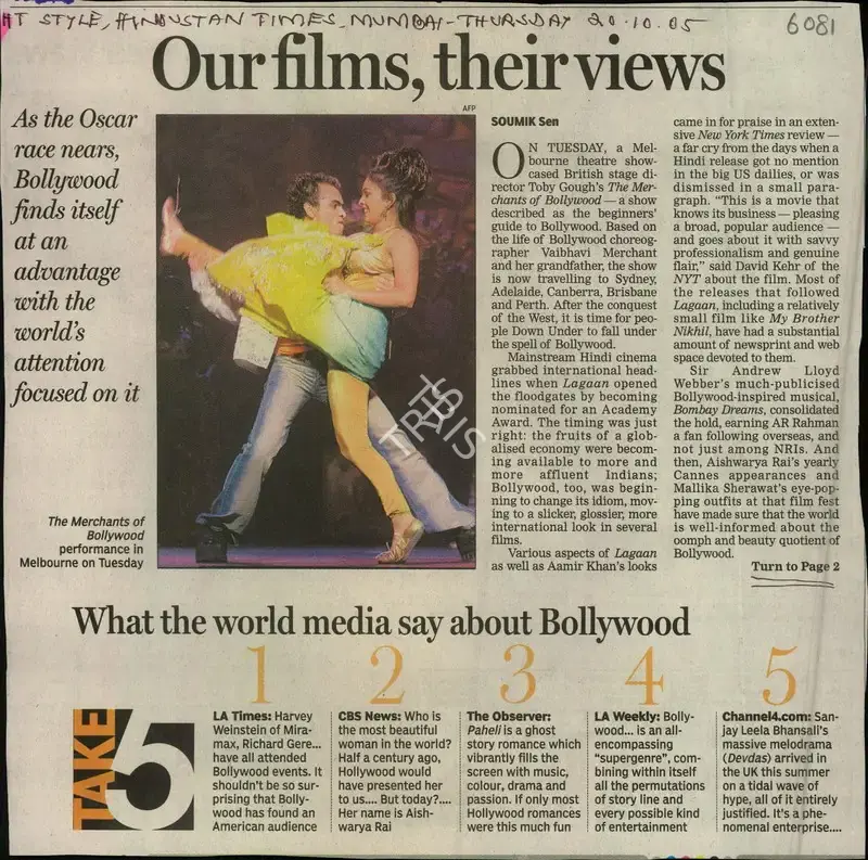Soumik Sen (Reporter), Our Films, their Views, 2005, Newspaper Clipping