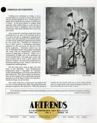 P.V. Janakiram (Editor), Artrends, 1964, Bulletin