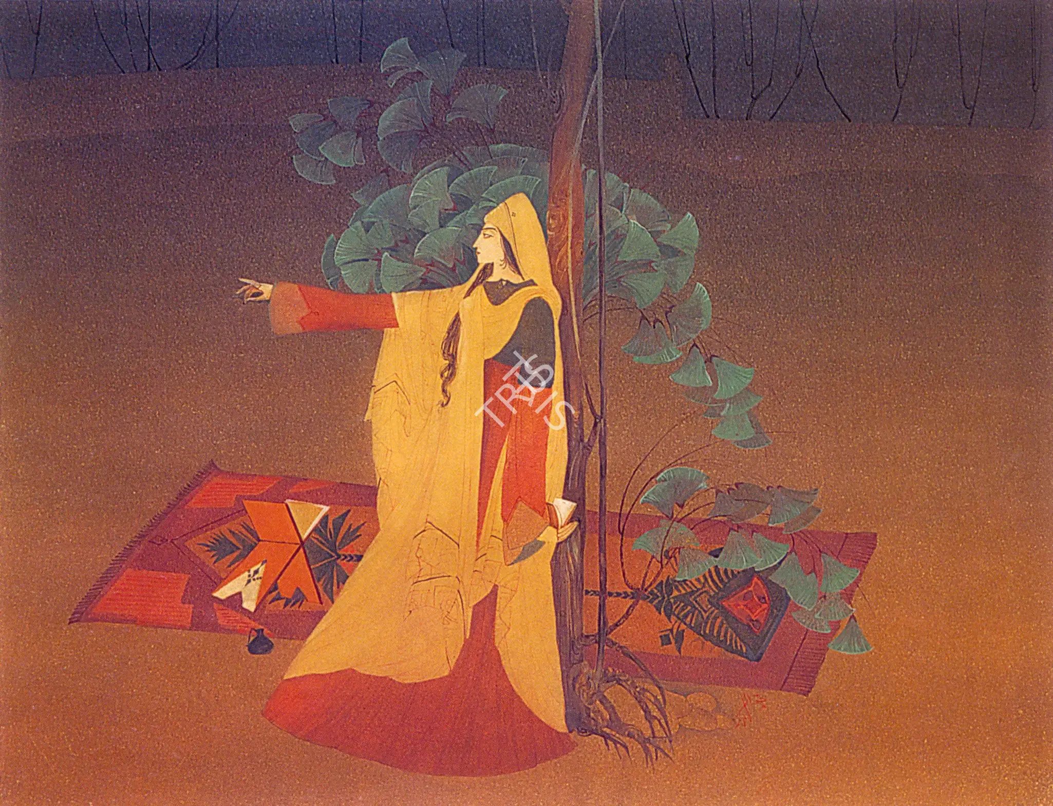 M.A.R. Chughtai (Artist), Zebunissa, Painting