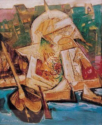 Manu Parekh (Artist), Benares Series, 1988, Painting