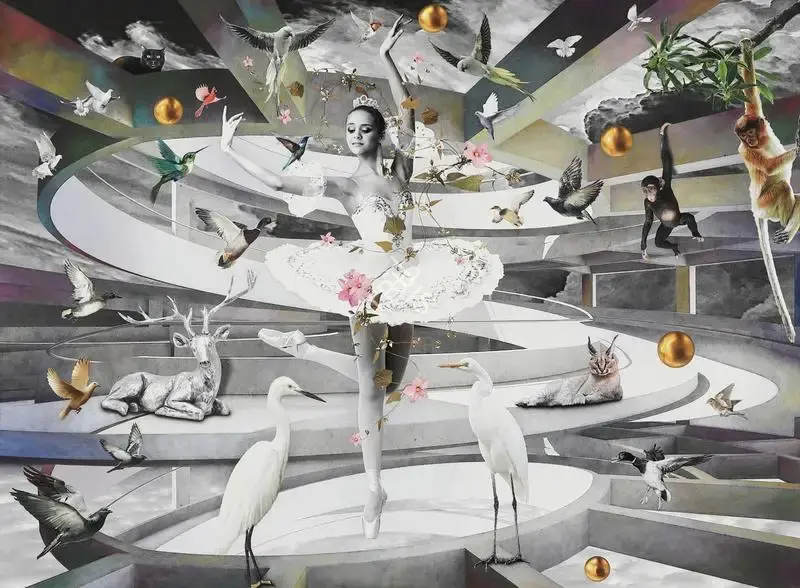 Kaleka, Ranbir (Artist). Coryphee and Her Figurants, 2021 | Painting, Sa.Onl/01.12.22, 2022 · Saffronart