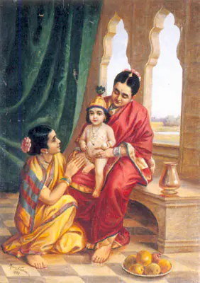 Raja Ravi Varma (Artist), Krishna as a Child, 1895, Painting