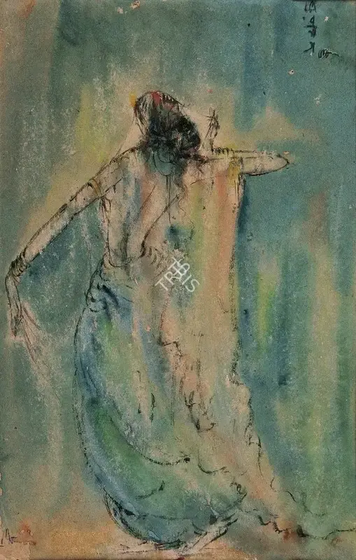 Abanindranath Tagore (Artist), Untitled (A Possible Homage to Rabindranath Tagore), 1958, Painting