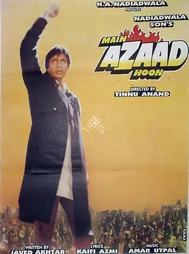 Tinnu Anand (Director), Main Azaad Hoon, 1989, Full Sheet Poster