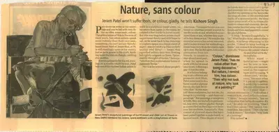 Kishore Singh (Reporter), Nature, Sans Colour, 2009, Newspaper Clipping