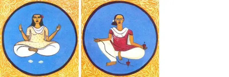 Rekha Rodwittiya (Artist), Play Within The Circle, 1997, Painting