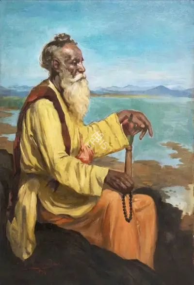 S.L. Haldankar (Artist), Untitled (The Sadhu), 1954, Painting