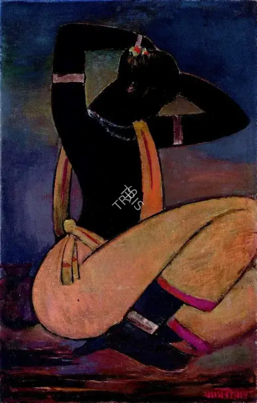 Roy, Jamini (Artist). Untitled (Santhal Lady), n.d. | Painting, Ch.NeY/17.09.15, 2015 · Christie's