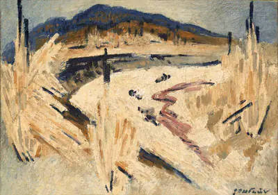 Ramkinkar Baij (Artist), River Kopai, 1946, Painting