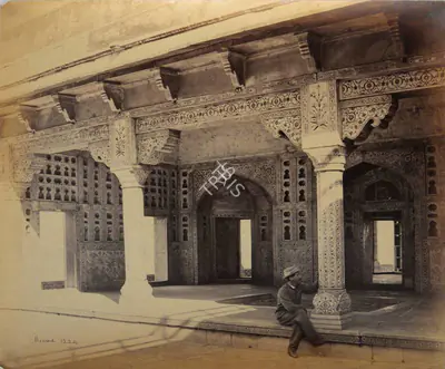 Samuel Bourne (Photographer), Agra Fort, Interior of the Zenana, 1865, Antiquarian Photograph
