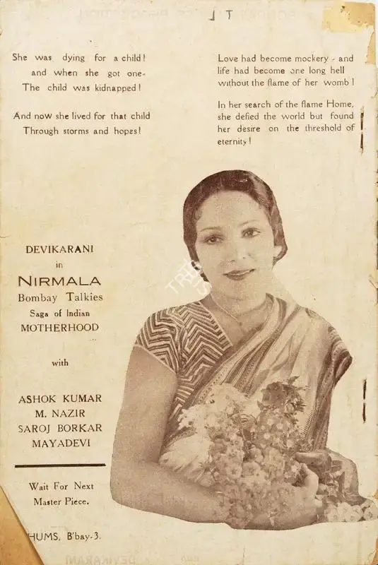 Himanshu Rai (Producer), Nirmala, 1938, Song-Synopsis Booklet