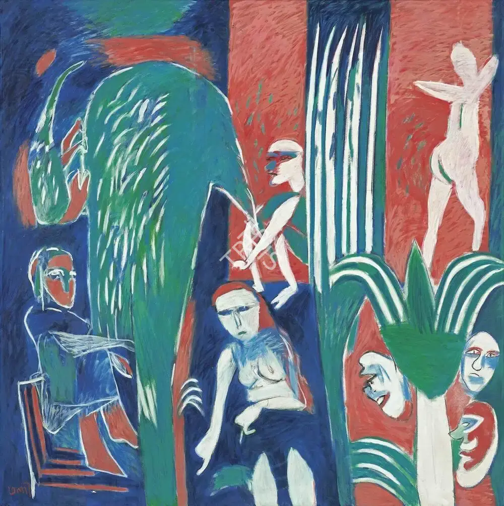 Subramanyan, K.G. (Artist). The Blue Pool, 1993-1995 | Painting, AG.Onl/30.04.23, 2023 · Asta Guru