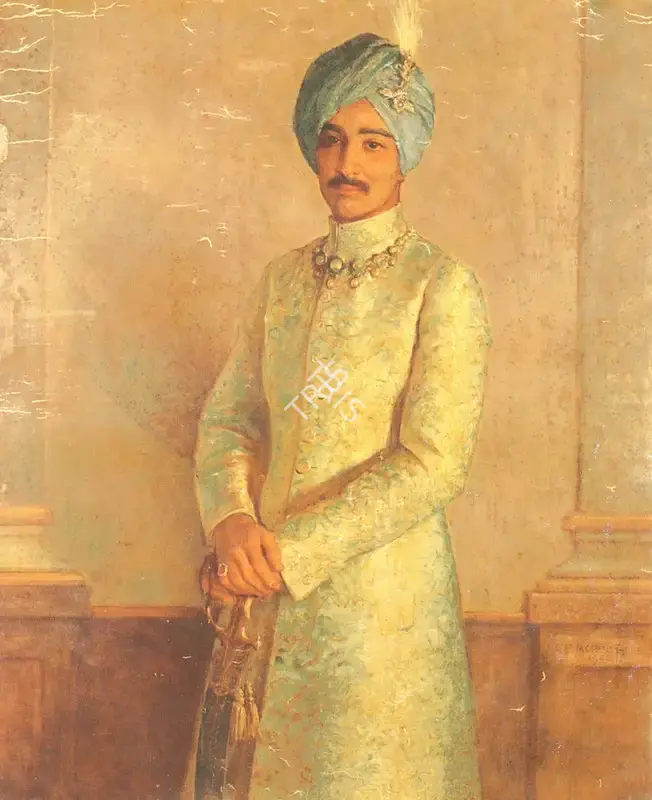 George Percy Jacomb Hood (Artist), Portrait Of Maharaja Sir Jotindra Mohan Tagore Bahadur, 1926, Painting