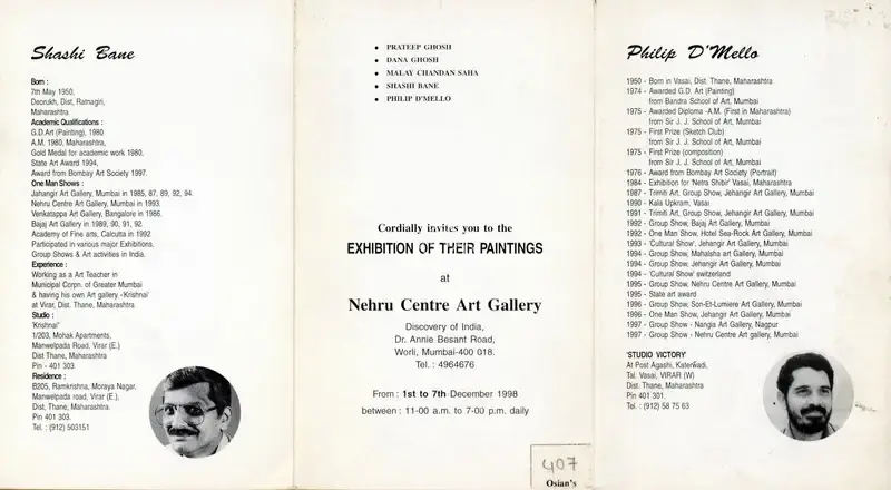 An Exhibition of their Paintings, 1998, Group Exhibition Invitation
