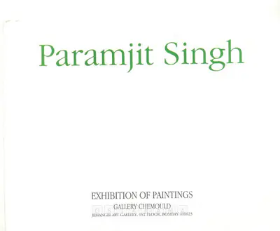 Paramjit Singh (Artist), Paramjit Singh, 1990, Solo Exhibition Invitation