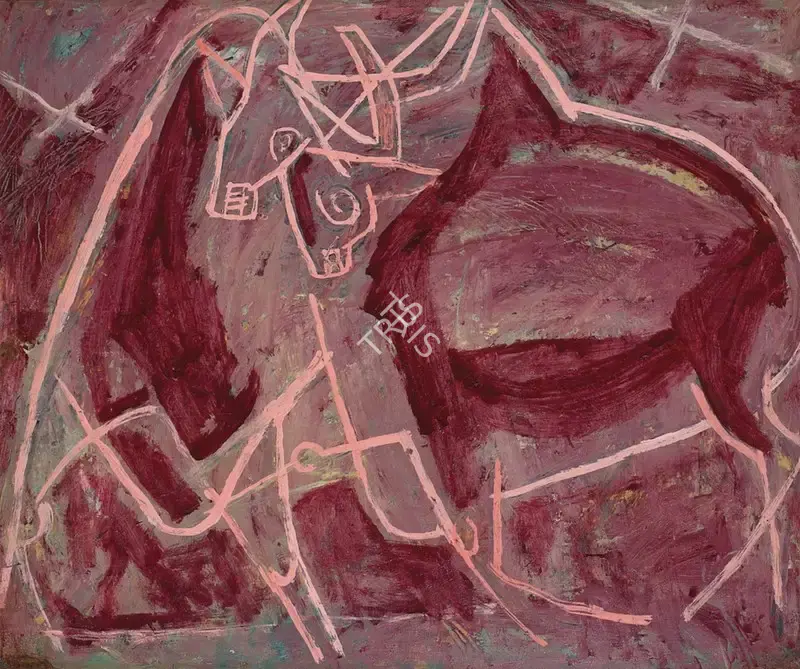 K.S. Kulkarni (Artist), Bull Fight, Painting