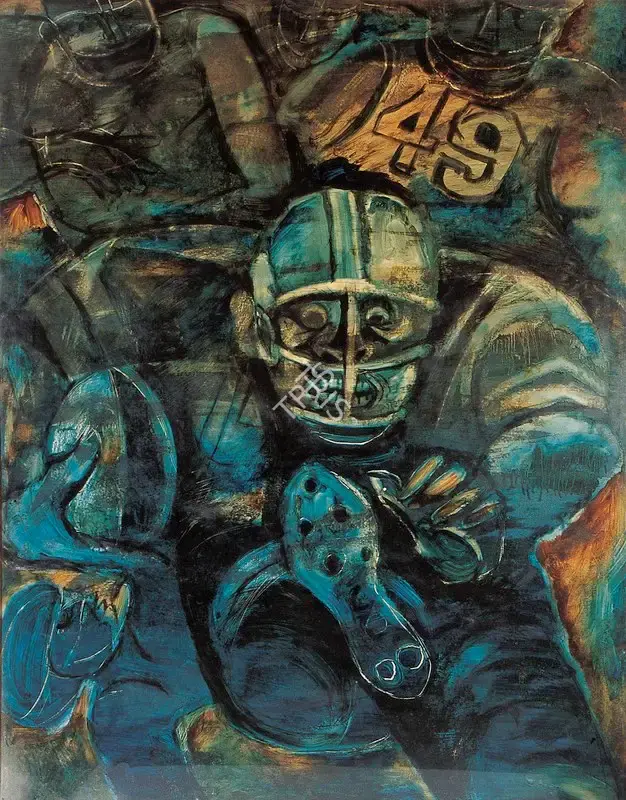 Paritosh Sen (Artist), American Football Game, 1982, Painting