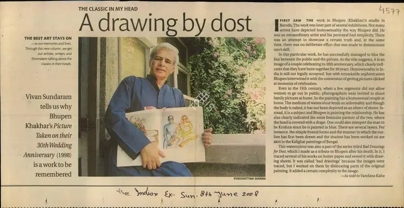 Vandana Kalra (Reporter), A Drawing by Dost, 2008, Newspaper Clipping