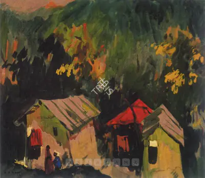 S.H. Raza (Artist), Untitled, 1948, Painting