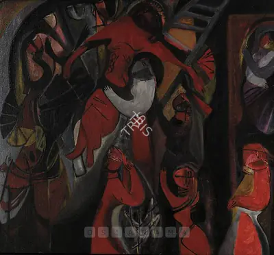 P. Gopinath (Artist), Descent From The Cross, 1969, Painting