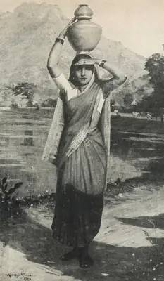 Raja Ravi Varma (Artist), Woman with Pitchers, 1904, Painting